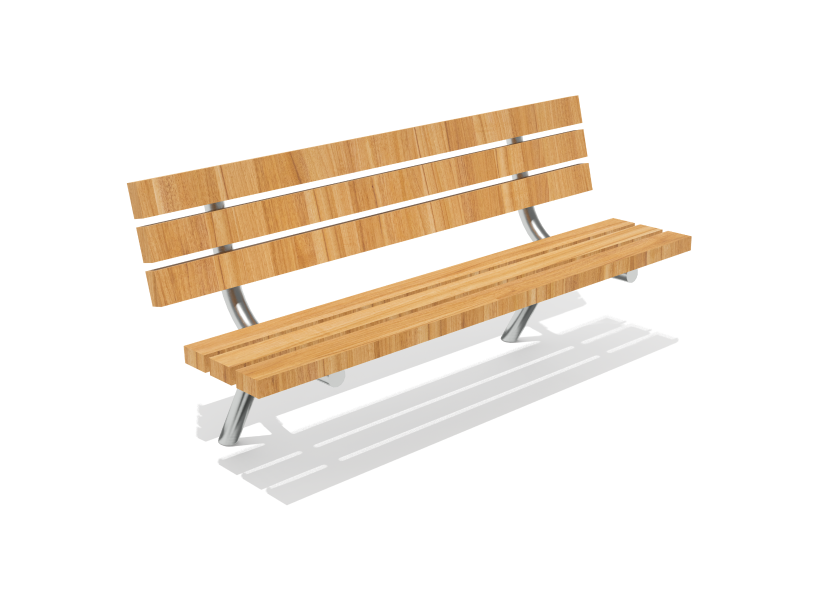 Welded Leg Wood Bench