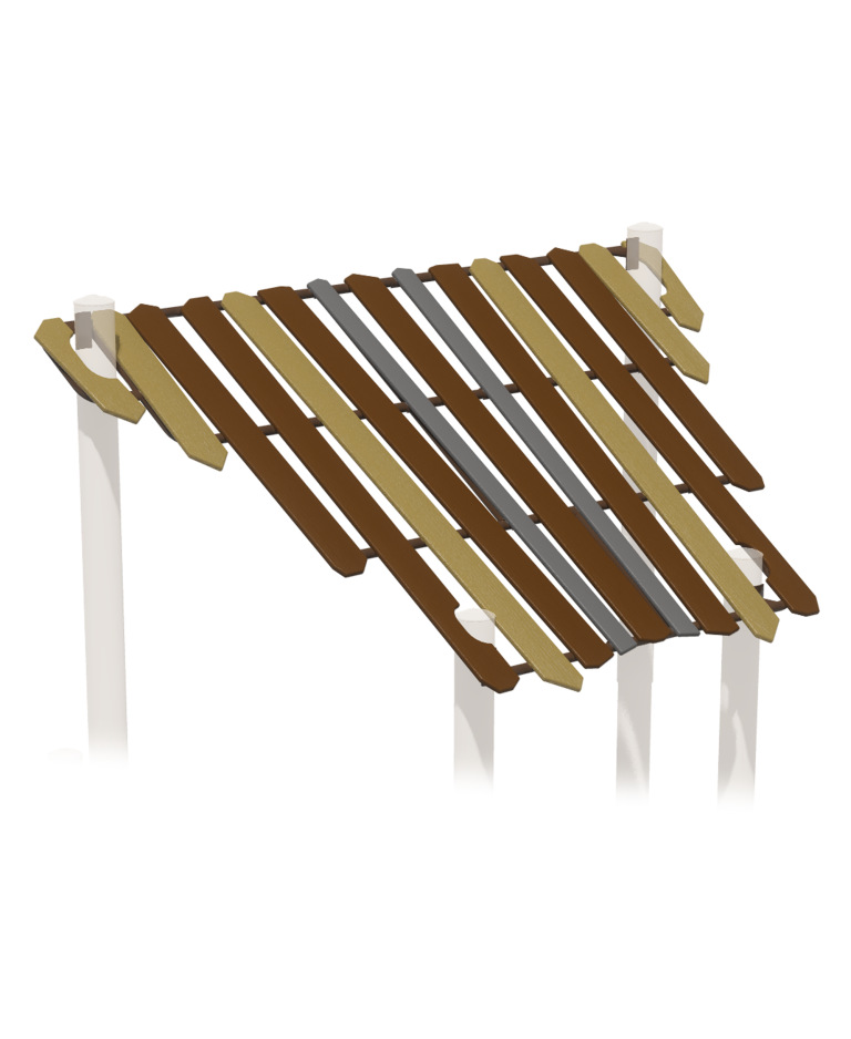 Slant Half Hex Roof - Timbers