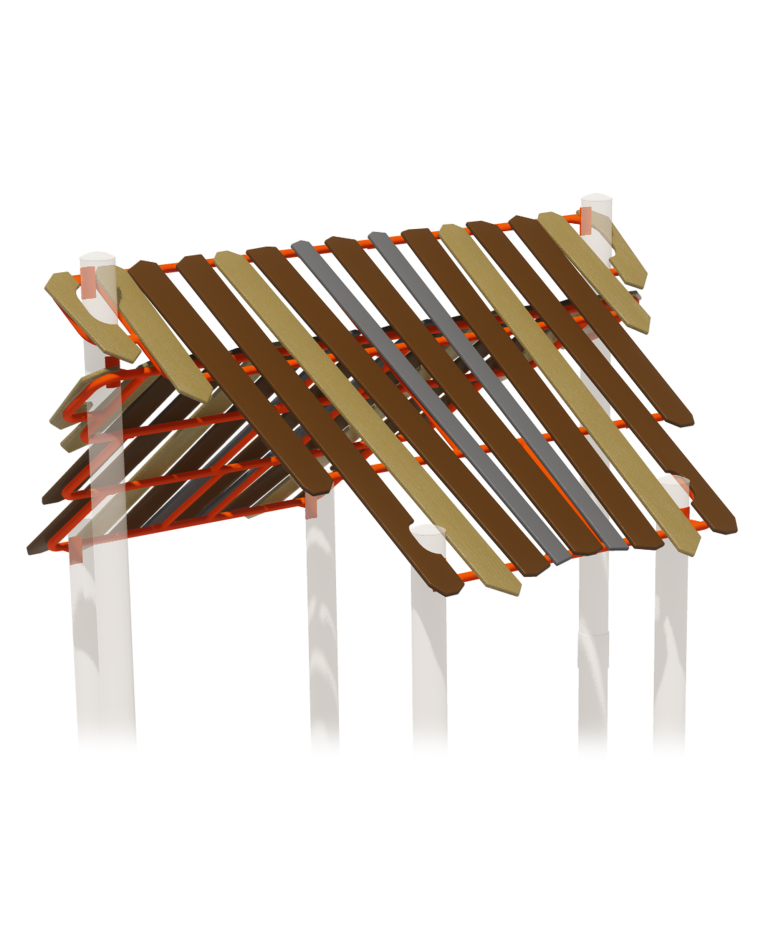 Slant Hex Roof - Timbers