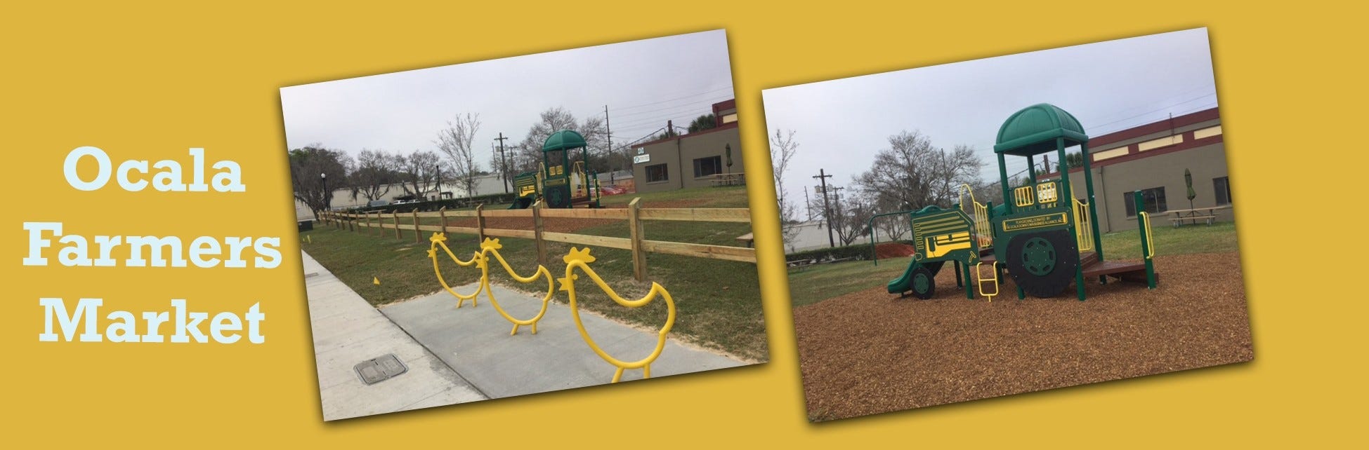 Farmers' Market Pocket Park Includes Tractor-Themed Playground