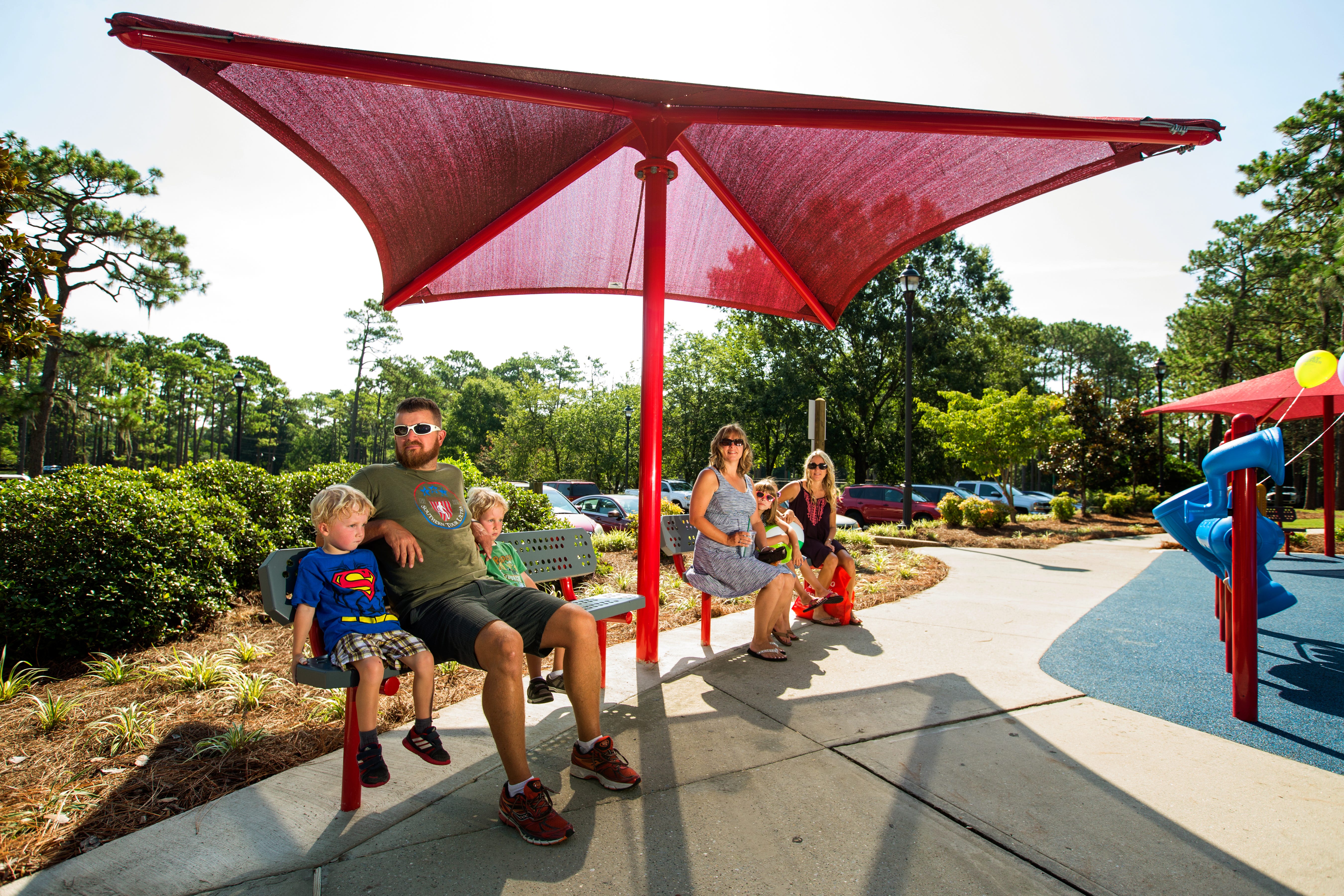 Seating and shade options help landscape architects complete their Prop 68 funded projects