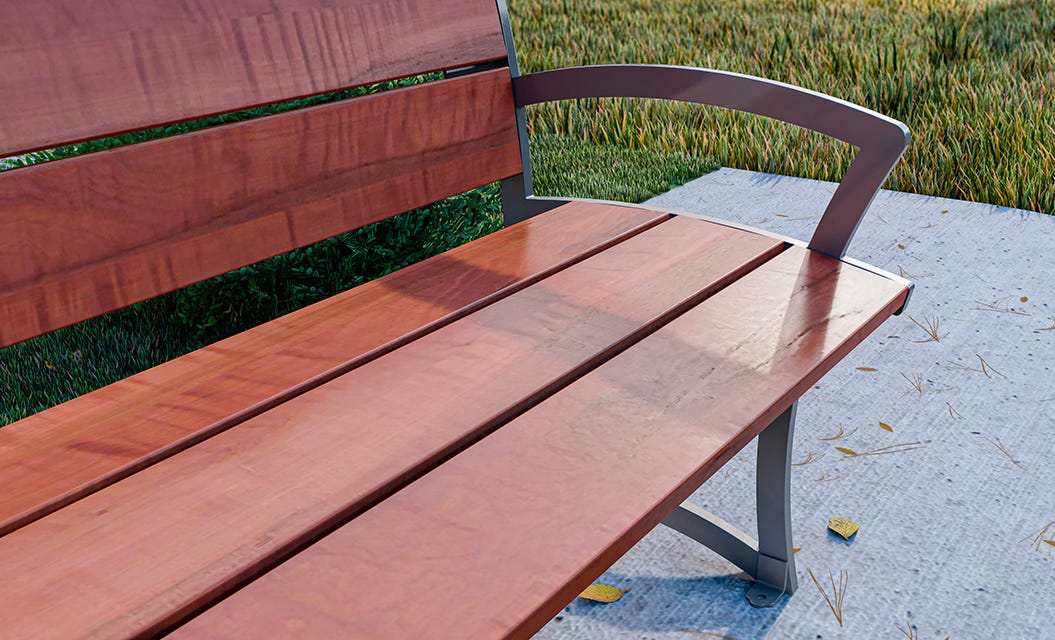 Series 1400 Benches and a trash can