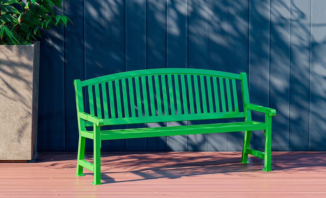 Series 300 Benches and a trash can