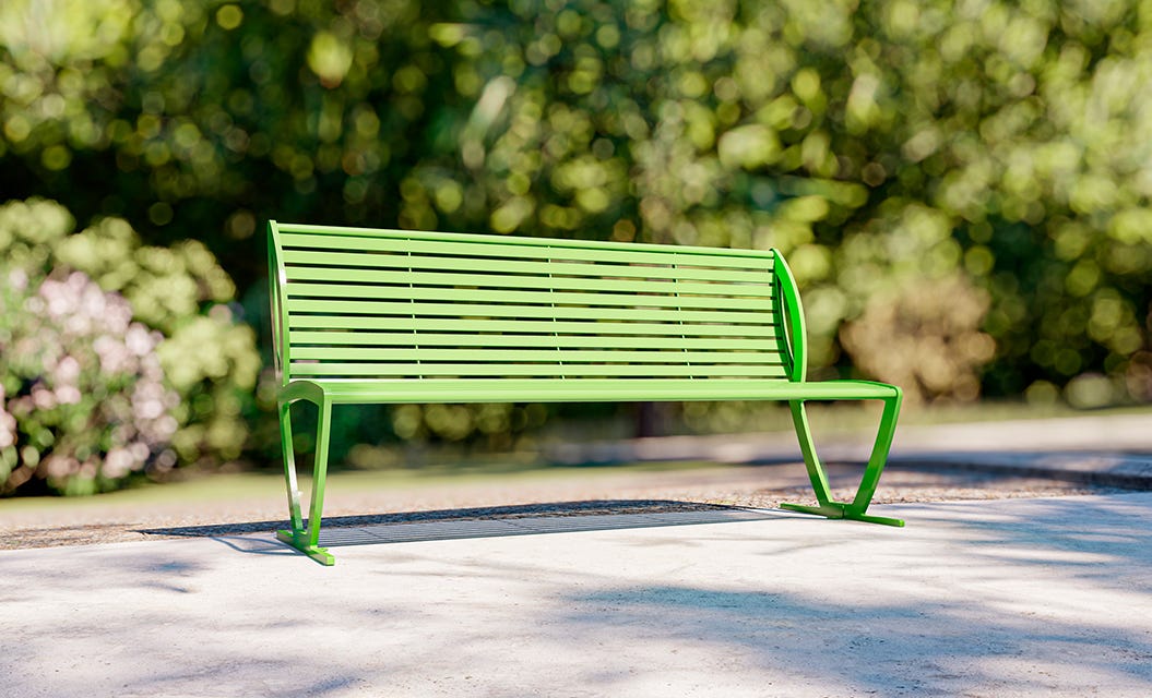 Series 500 Benches and a trash can