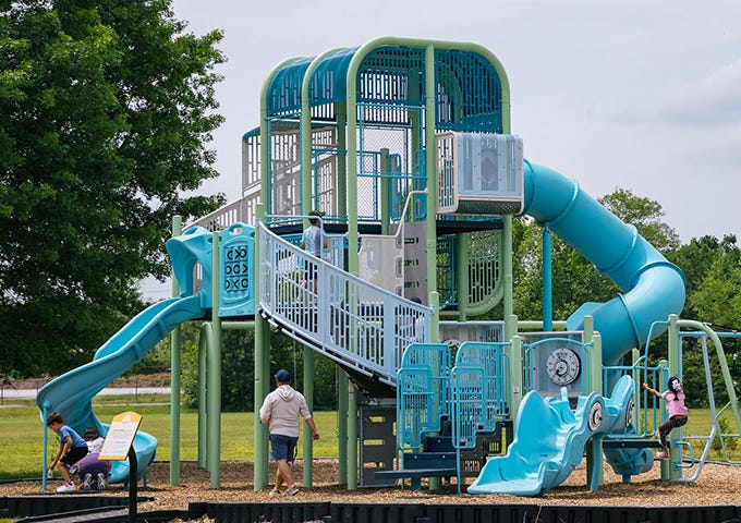 GameTIme offers a wide range of playground towers Rendering of different styles of playground towers