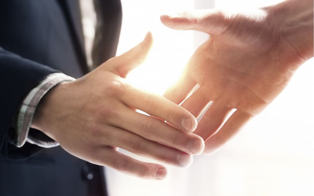 Two men shaking hands
