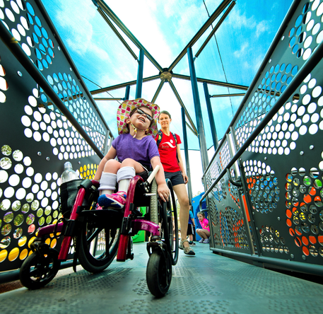 Inclusive playground with accessible play experiences for children of all abilities