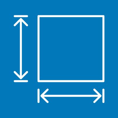 Space Saving Design Graphic of a square with arrows inside pointing toward the center