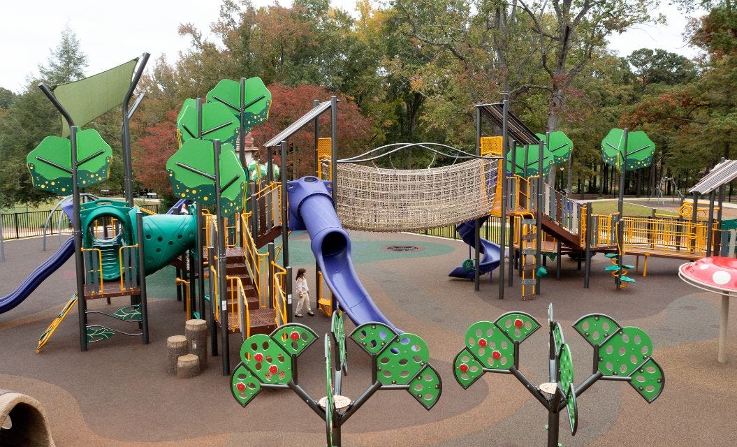 Blue, green, and grey play system