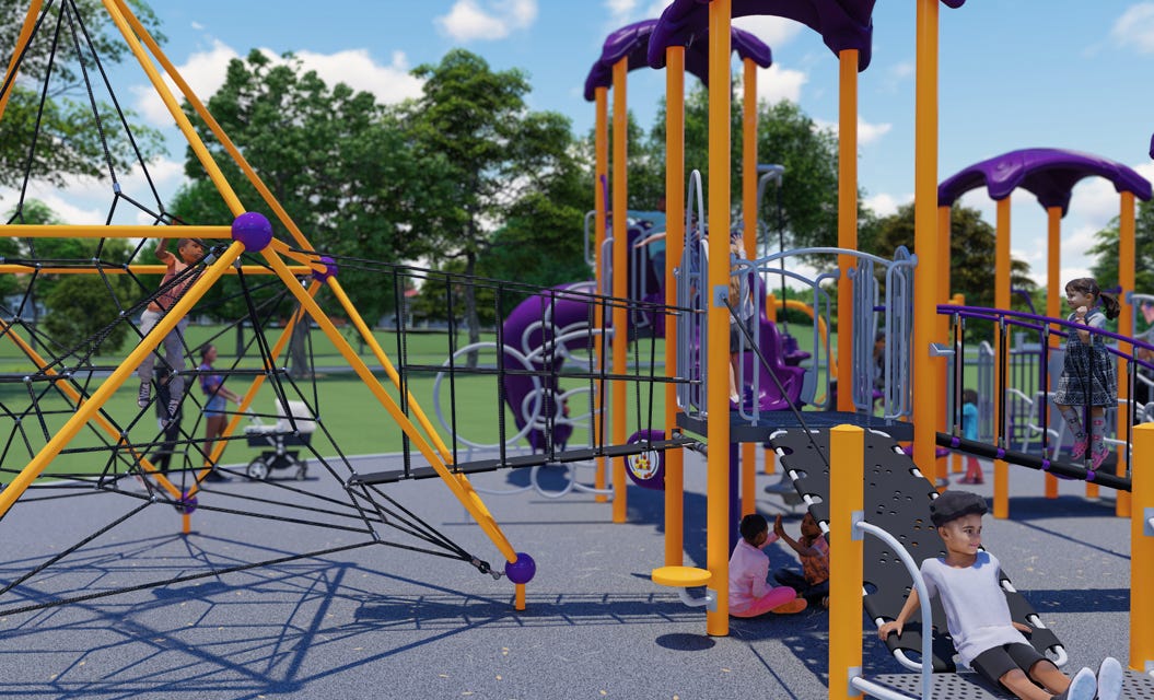 Lake Tansi by GameTime Blue, green, and grey play system