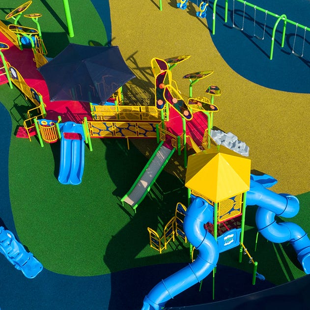 Overhead shot of a play system